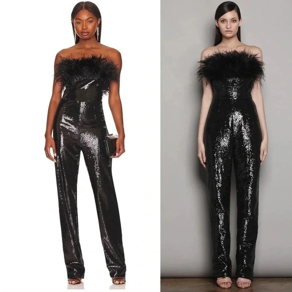 Bronx and Banco Lola black sequin jumpsuit NWT size XS - Picture 1 of 13